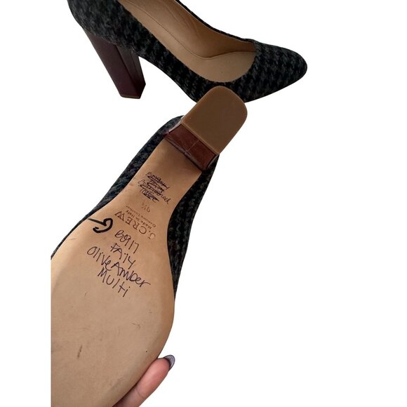 J CREW Collection Fall Wool Plaid Heels Size 9.5 - Picture 7 of 8